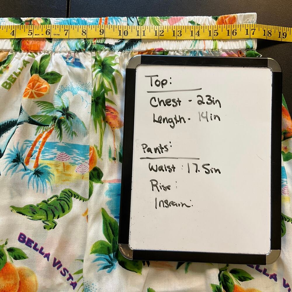 Girl Soul XL 2 Piece Set Tropical Print Tie Front Top Wide Leg Pants Bella Vista - Picture 9 of 11